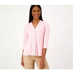 NWOT Isaac Mizrahi live! Essentials button pima cotton cardigan.  Size 2X